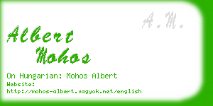 albert mohos business card